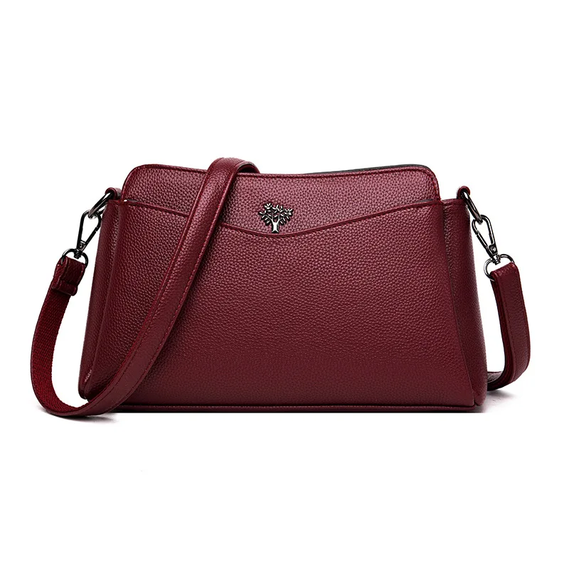 

WOMEN'S Leather Bags 2019 Early Autumn New Style Versatile Fashion Cowhide Bag Lady Shoulder Middle-aged Mom Handbag