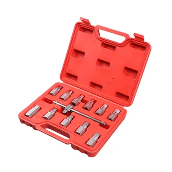 

12pcs Car Drain Plug Sump Key Set Gearbox Axle Repair Oil Sump Screw Sleeve Wrench Oil Bottom Screw Wrench Car Repair Tools