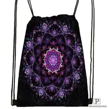 Изготовленная на заказ Мандала-буддийская-@ 1 походная сумка на шнурке для мужчин и женщин милый рюкзак для детей(черная спинка) 31x40 см#20180611-03-144