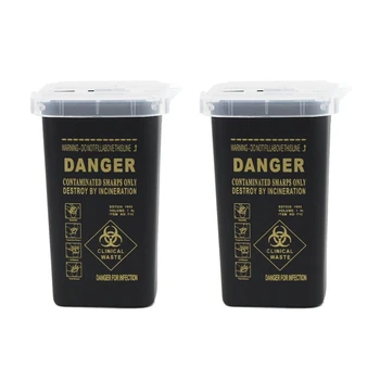 

2 Pcs Tattoo Plastic Sharps Container Biohazard Needle Disposal Waste Box for Tattooing Accessories