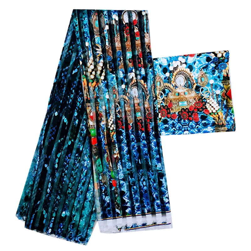 4+ 2 ярдов африканская ткань атласная шелковая органза восковая печать шелковая ткань Анкара для женского платья