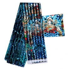 4+ 2 ярдов африканская ткань атласная шелковая органза восковая печать шелковая ткань Анкара для женского платья