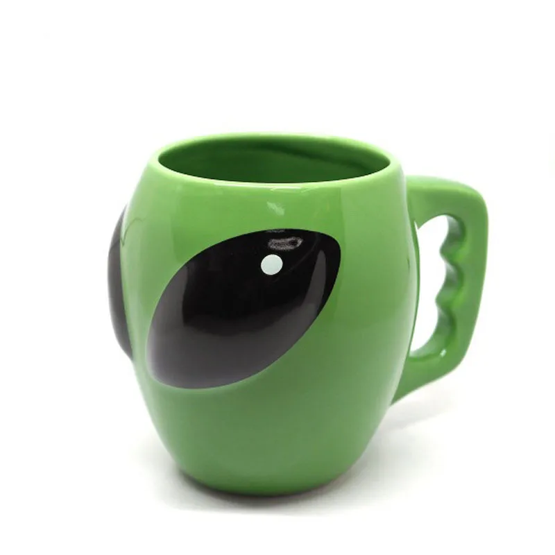 

1 Piece Ceramic Creative 3D Aliens Green Mug Tea Cup Drinkware Gift for Friend 12.5cm