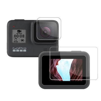 1 Set Для Gopro 8 Черные аксессуары, защита экрана закаленное стекло ультра ясный lcd HD+ защита объектива 2 шт Набор для Go Pro Hero 8 - Цвет: 1 Set