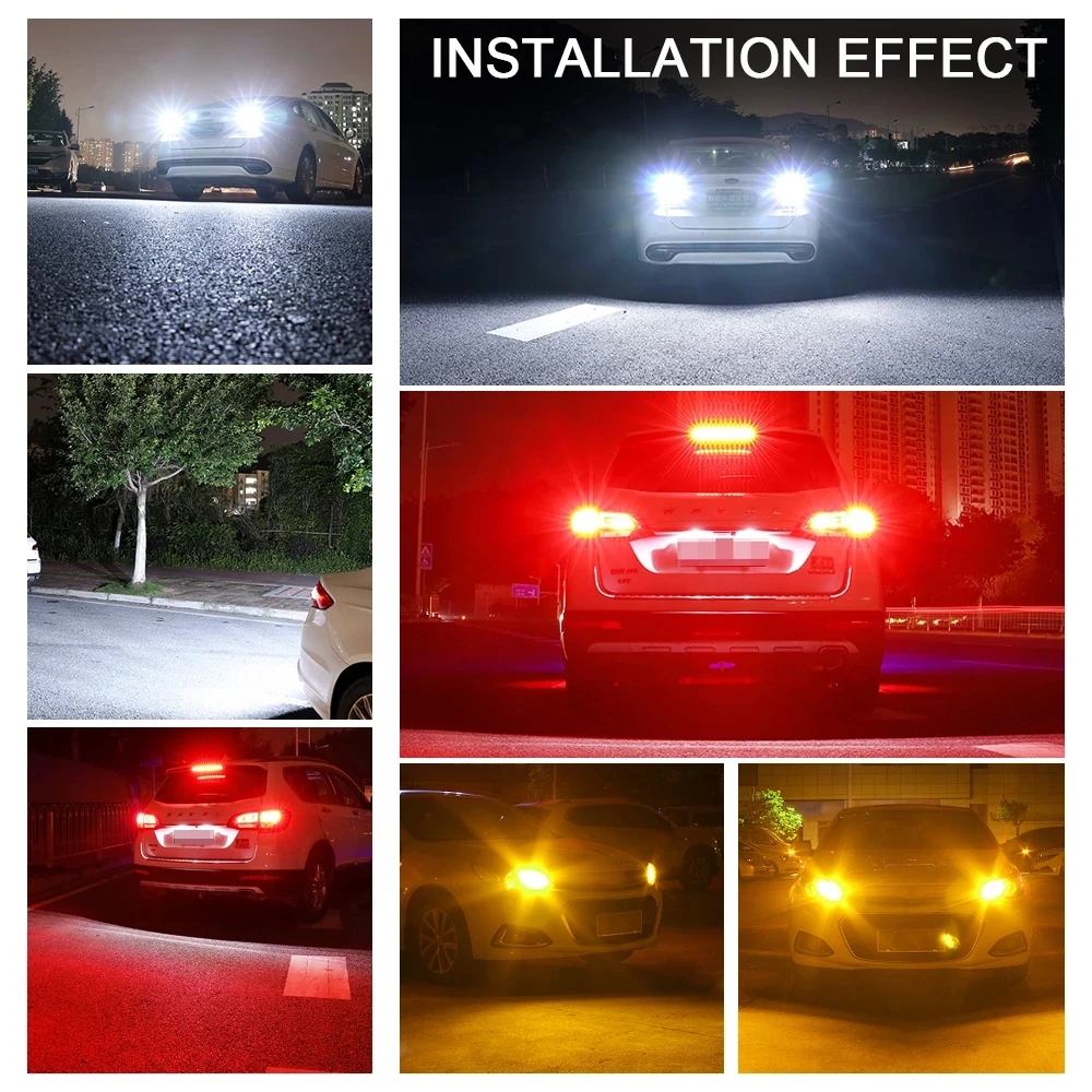 2pcs 1156 BA15S P21W 1157 P21/5W BAY15D BAU15S PY21W LED Car Tail Bulb Brake Lights Reverse Lamp Daytime Running Signal Light