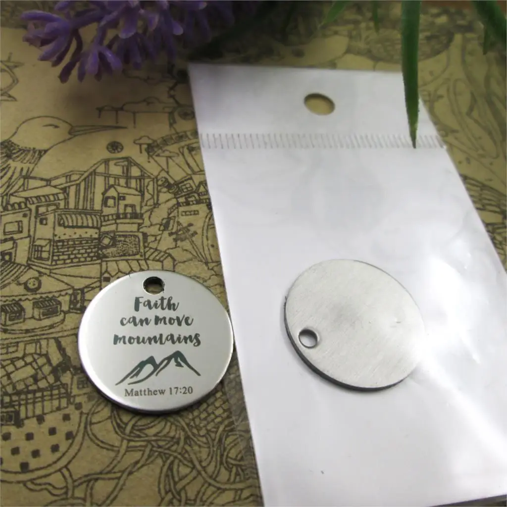 10pcs-"Faith can move mountains Matthew 17:20"stainless steel charms more style for choosing DIY Charms from Bible