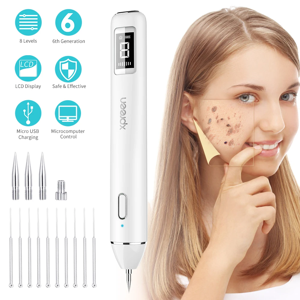 Best Plasma Pen, Xpreen LCD Laser Plasma Pen machine Wart Remover Mole Tattoo Remover Machine Skin Tag Removal Spot Cleaner