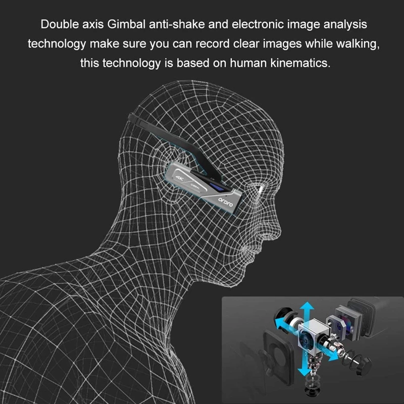 ORDRO EP7 4K Video Sport Camera Digital Camcorder UHD 30Fps Head Wearable Anti-Shake IP65 Waterproof Camera with Remote