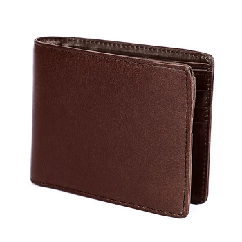 

Genuine Leather Wallets for Men Luxury Short Credit-Card Window-ID Ticket Trifold Brown Purse Wallet Money Clip