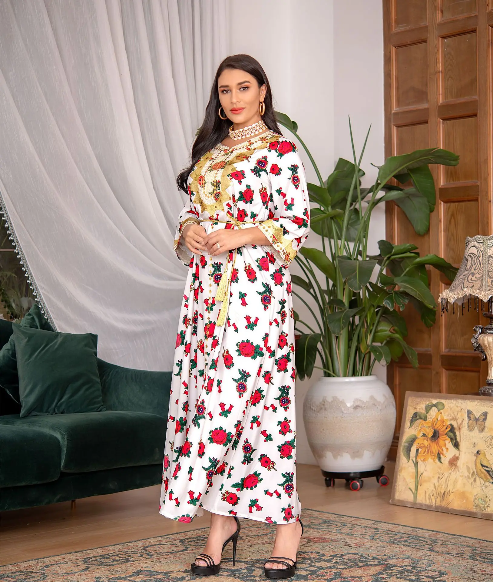 Siskakia Middle East Women Clothing Fashion Muslim Hijab Dress 2021 Ramadan Eid  Jalabiya Dubai Moroccan Kaftan Oman Arabic Robe long sleeve maxi dress