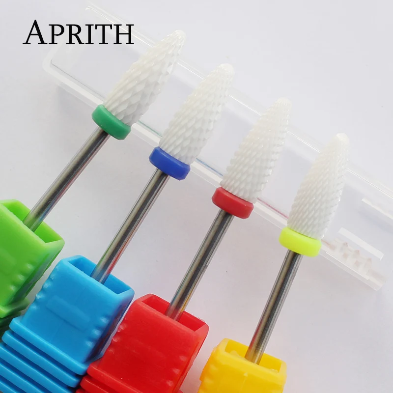 APRITH Ceramic Bullet Nail Drill Bit Electric File Machine for Manicure Apparatus Accessories Remove Gel Rotary Tool | Красота и