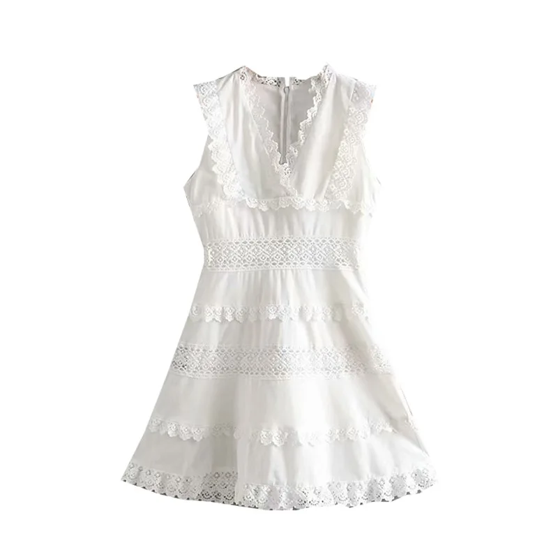 

Slim White Dress Fairy Skirt CHIC Gentle Short-height Early Summer Dress Hipster Suitable Photo Shoot of Skirt Thailand