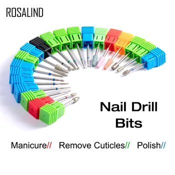 

ROSALIND Nail Drill Bits Manicure Machine Cutter Bits For Electric Drill Nails Accessories Gel Polish Remover Manicure Tools