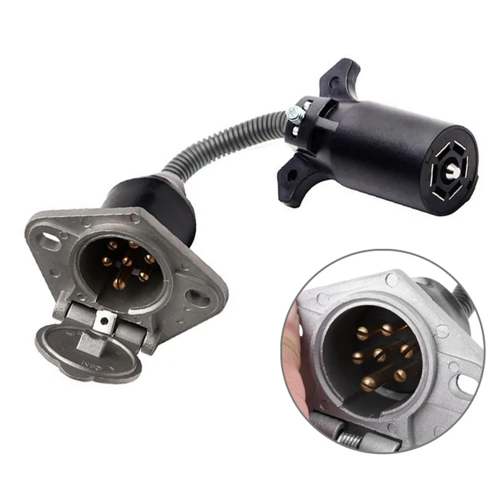 Car 7 Rv Blade To 7 Pin Trailer Wiring Adapter Type Adapter Plug Connector For Trailer Rv Boat
