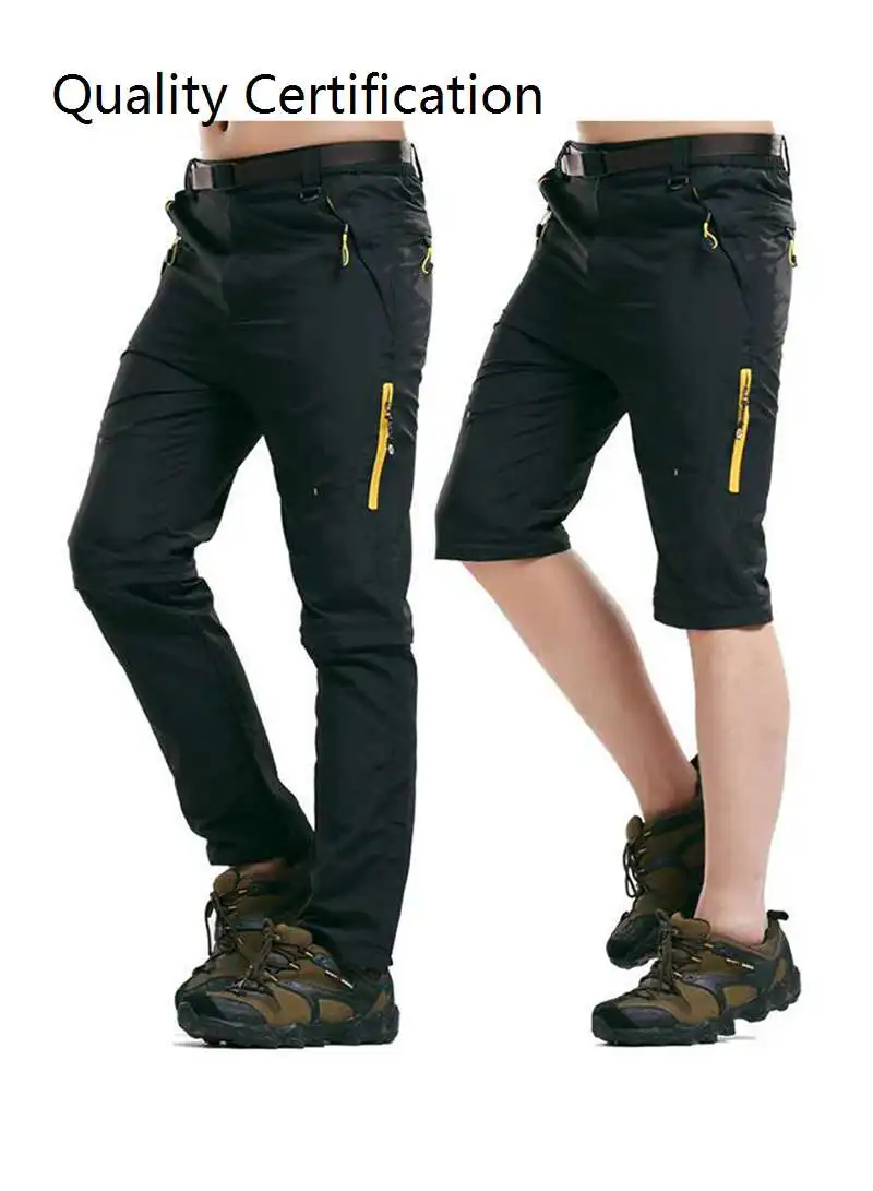 

Spring Summer Thin Sports Leisure Men's Waterproof Pants Outdoor Quick Drying Removable Hiking Camping Climbing Trousers