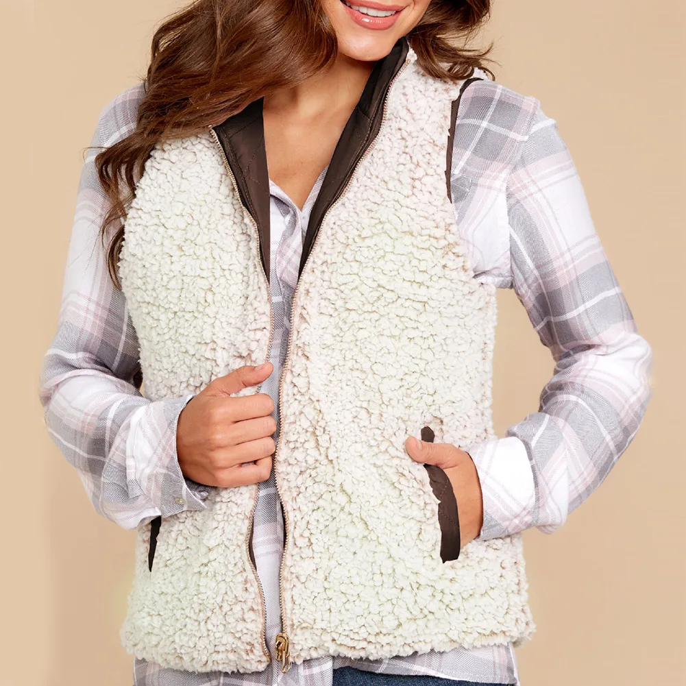 Women Stand Collar Waistcoat Winter Warm Padded Sleeveless Vest Coat NFE99