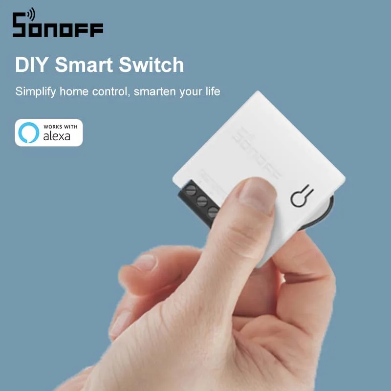 Sonoff mini interruptor inteligente wifi, compatível com ewelink alexa amazon google home|Módulos de automação residencial| - AliExpress
