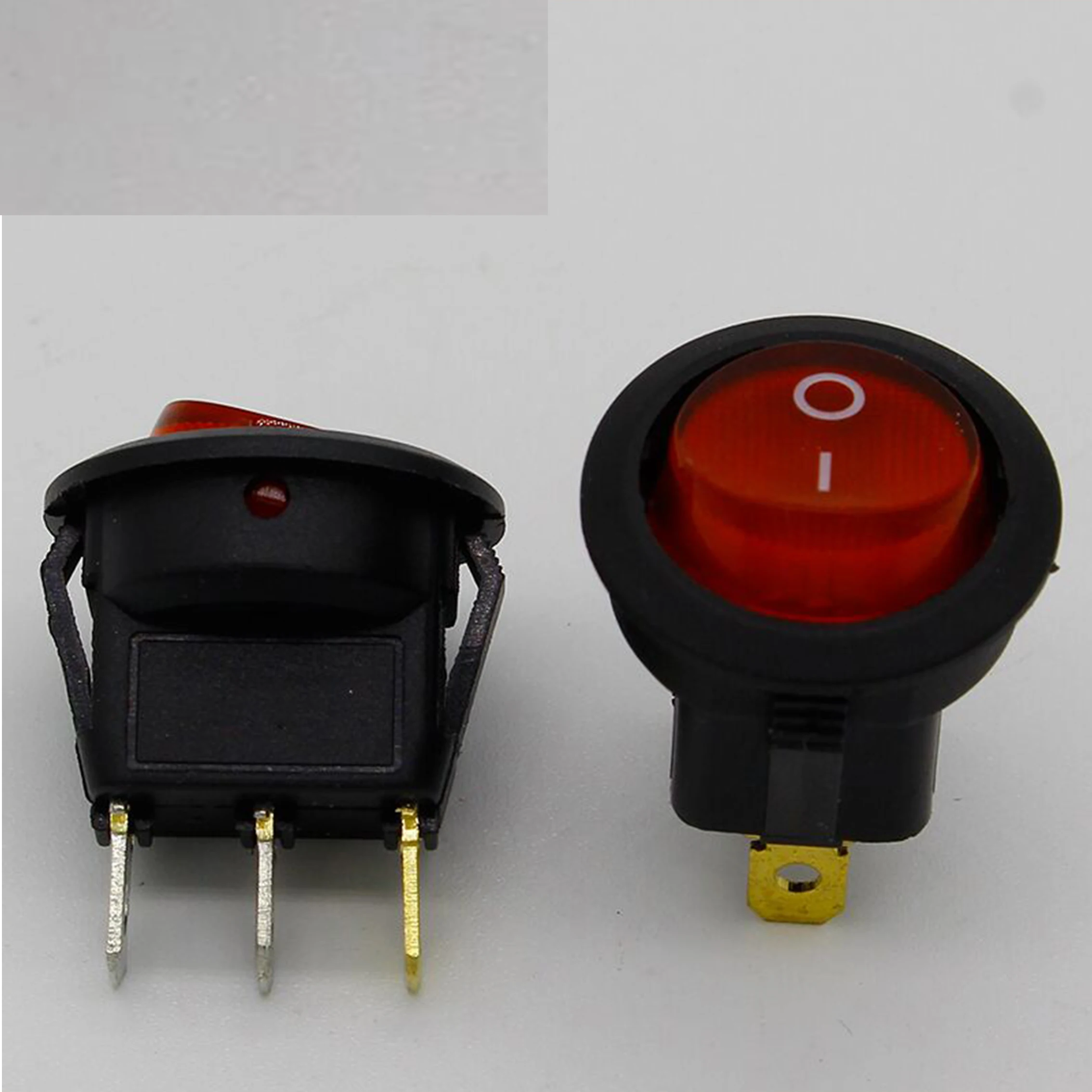 Promotion!10pcs Red Light ON-OFF SPST Round Rocker Switch 6A/250V 10A/125V AC | Обустройство дома
