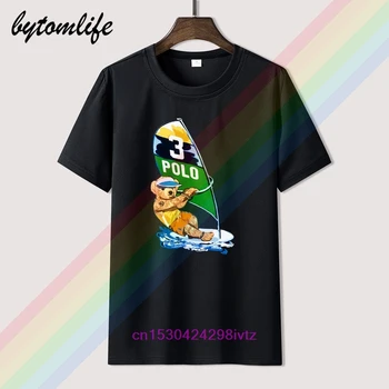 

2020 Retro Polos Limited Edition Lauren Bear Print Black T Shirt Clothes Cotton Tees Amazing Short Sleeve Unique Men Tops