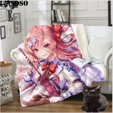 

3D Girls Frontline Anime Blankets Print Harajuku Kawaii Loli Flannel Plush Warm Throw Blankets Sofa Cover Sherpa Quilt Blanke