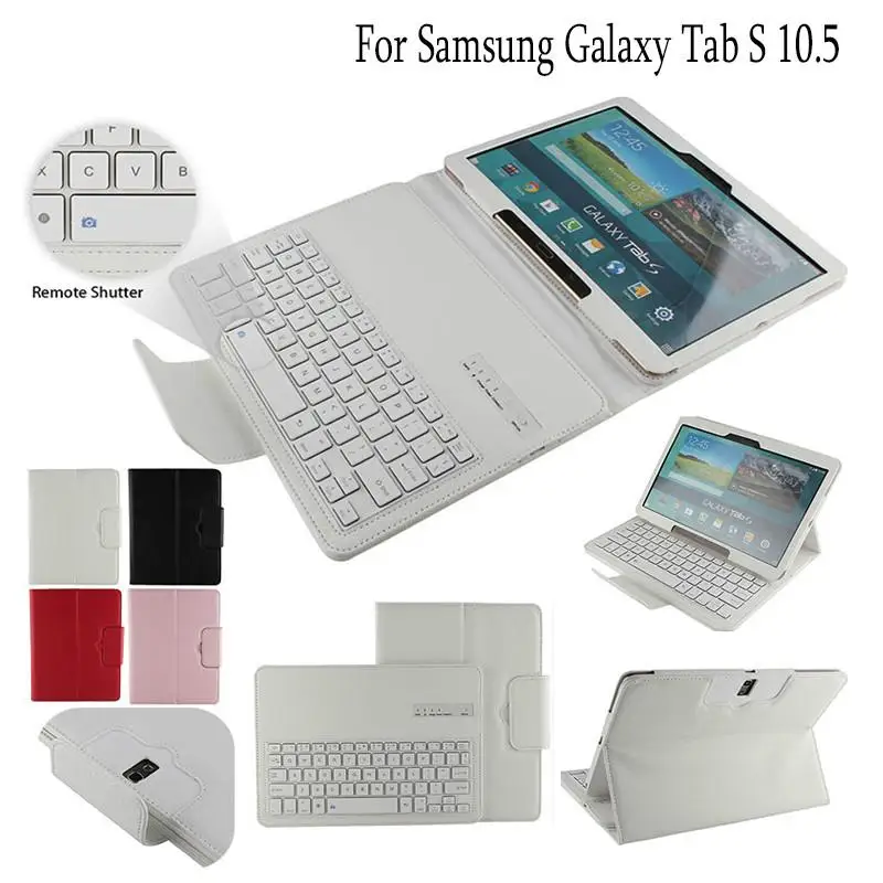 

Luxury Tablet Case For Samsung Galaxy Tab S SM-T800 T800 T805 10.5''Cover Funda Detachable Bluetooth Keyboard Leather Stand