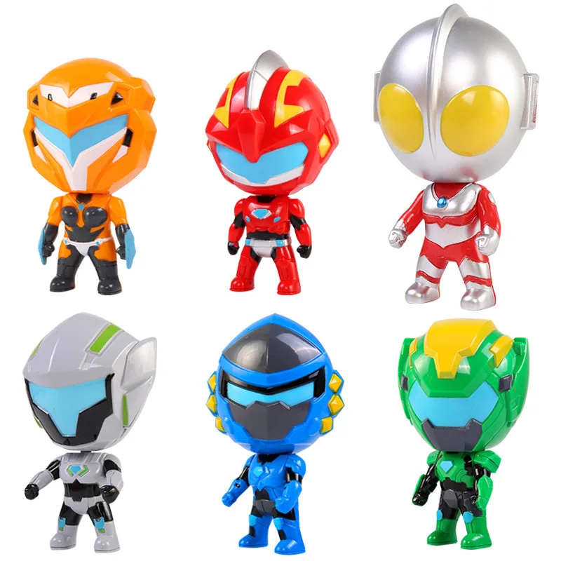 

Genuine Ultraman Power Cute Transformation Doll Figurine Transformation Egg Children Garage Kit Toy 6 of Set