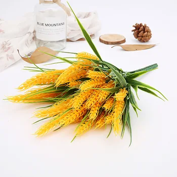 

5Pcs artificial flowers 35cm wheat ear plastic flower restaurant decoration plant artificial grass artificial plants greenery