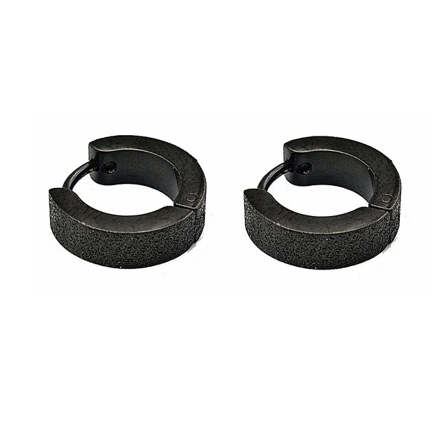 Punk Titanium Steel Ear Clip Ear Stud Earrings For Men Women Black Pierced/No Pierced Fake Ear Circle New Pop Jewelry