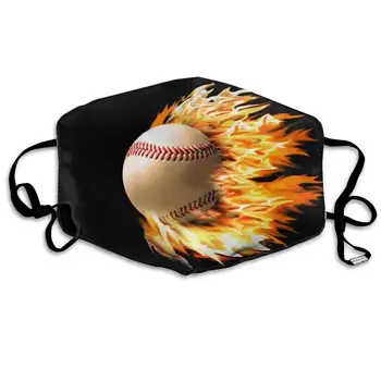 

Fire Baseball Softball Volleyball Ball Creative Sport PatternMoisture Wicking Face Masks for Women's Fishing Mouth-Muffle