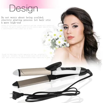 

Ceramic Electric Hair Brush Hair Straightener Straightening Flat Iron Comb Wet Dry 2 In 1 Digital Control Heating Brushes