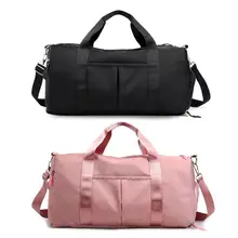 Náilon mulheres homens viagem esportes ginásio bolsa de ombro grande à prova dwaterproof água bolsas de náilon preto cor rosa sacos de desporto ao ar livre 2019 novo(China)