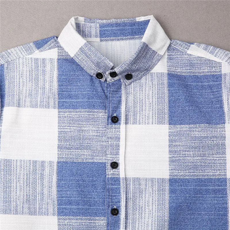 Мужская Повседневная рубашка в клетку Modis хлопковая с длинным рукавом Корейском