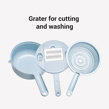 

Multi-functional Vegetable Slicer Cutter Shredder Multipurpose Grater with 5 Blades for Home Kitchen HKS99