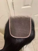 Cierre Frontal de malla HD liso, cabello humano brasileño de 5x5, cierre de encaje transparente con pelo de bebé prearrancado