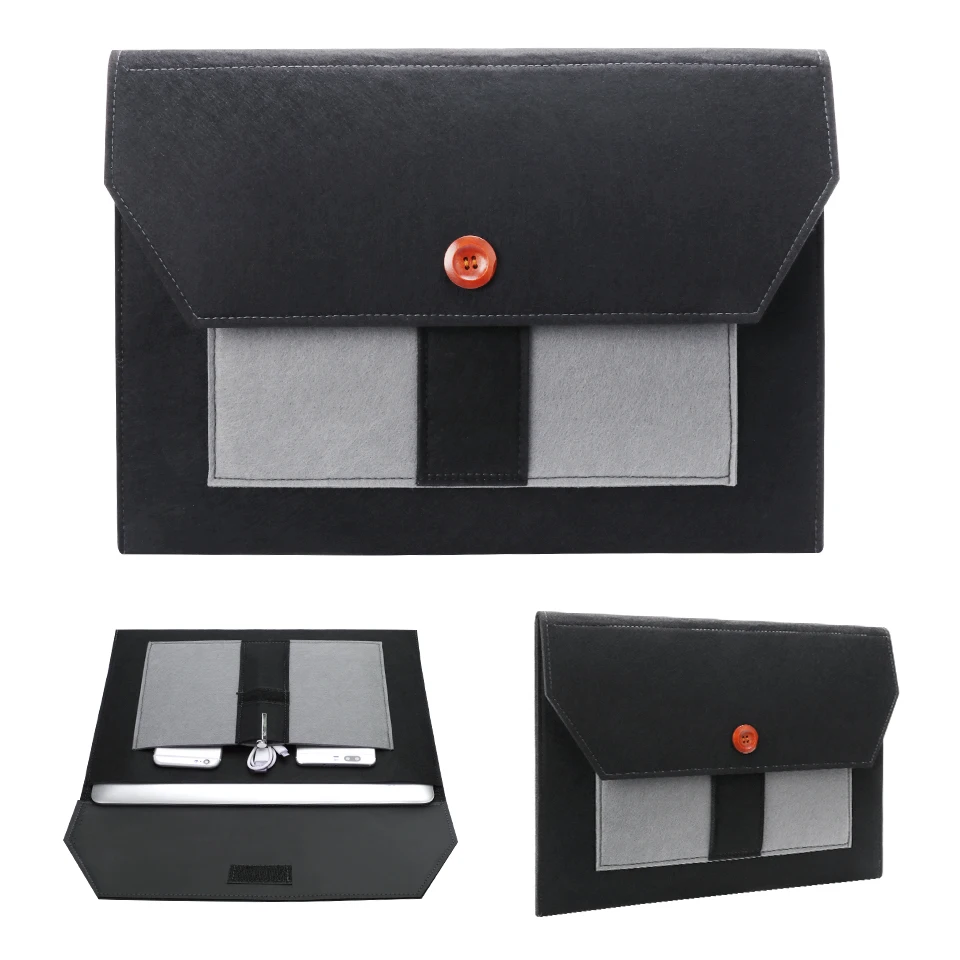 11.6/13/14/15.4/15.6&quotLaptop Sleeve Felt Ultralight Notebook Tablet Pad Case Multi-pocket Pouch Bag Briefcases for Apple Macbook |