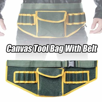 

Hardware Electrical Tool Bags Adjustable Waist Belt Tools Pockets Construction Packs Thicker Canvas Bag Without Tool