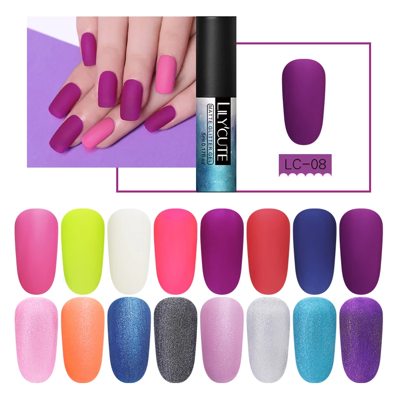 

LILYCUTE Matte Top Coat Primer Color Nail Gel Hybrid Polish Varnish Semi Permanant Soak Off UV LED Nails Gel Nail Art Lacquer