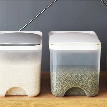

1pc Sealed Storage Container Clamshell-type Storage Box Kitchen Storage Organizer Moistureproof Insect-resistant 5kg Transaprent