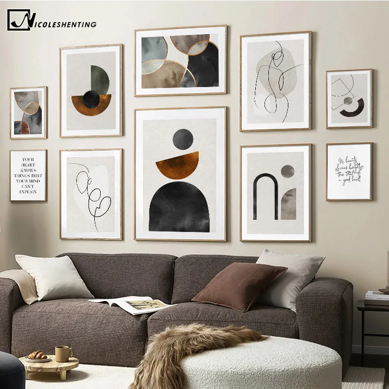 

Geometry Abstract Vintage Poster Nordic Style Canvas Print Simplicity Art Painting Line Drawing Wall Picture Modern Home Decor