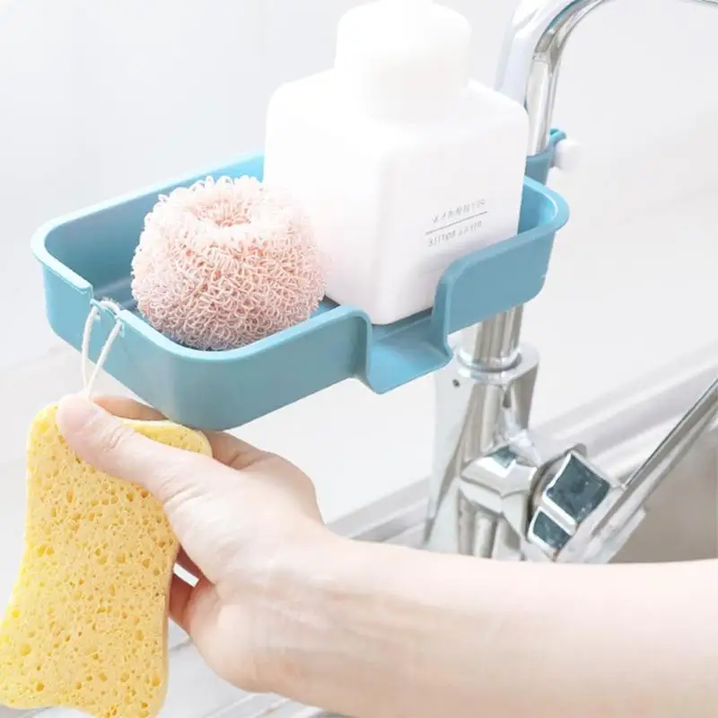 Faucet Drain Storage Rack Sink Sponge Dishcloth Shelf Bathroom Soap Holder