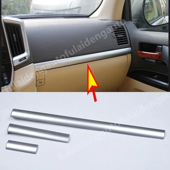 

3pcs For Toyota Land Cruiser 2016-2019 ABS Matte Dashboard panel Decorative strip cover trim Car Styling
