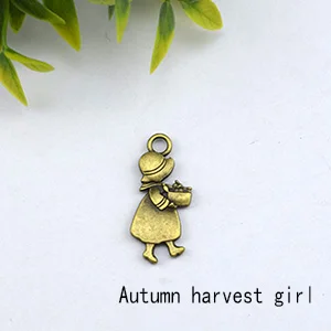autumn Meetee 20 шт латунная девушка молниеносный Съемник силдер Ретро металлический кулон подвесная Пряжка DIY украшение одежды молния сумка с подвесками аксессуары - Цвет: autumn