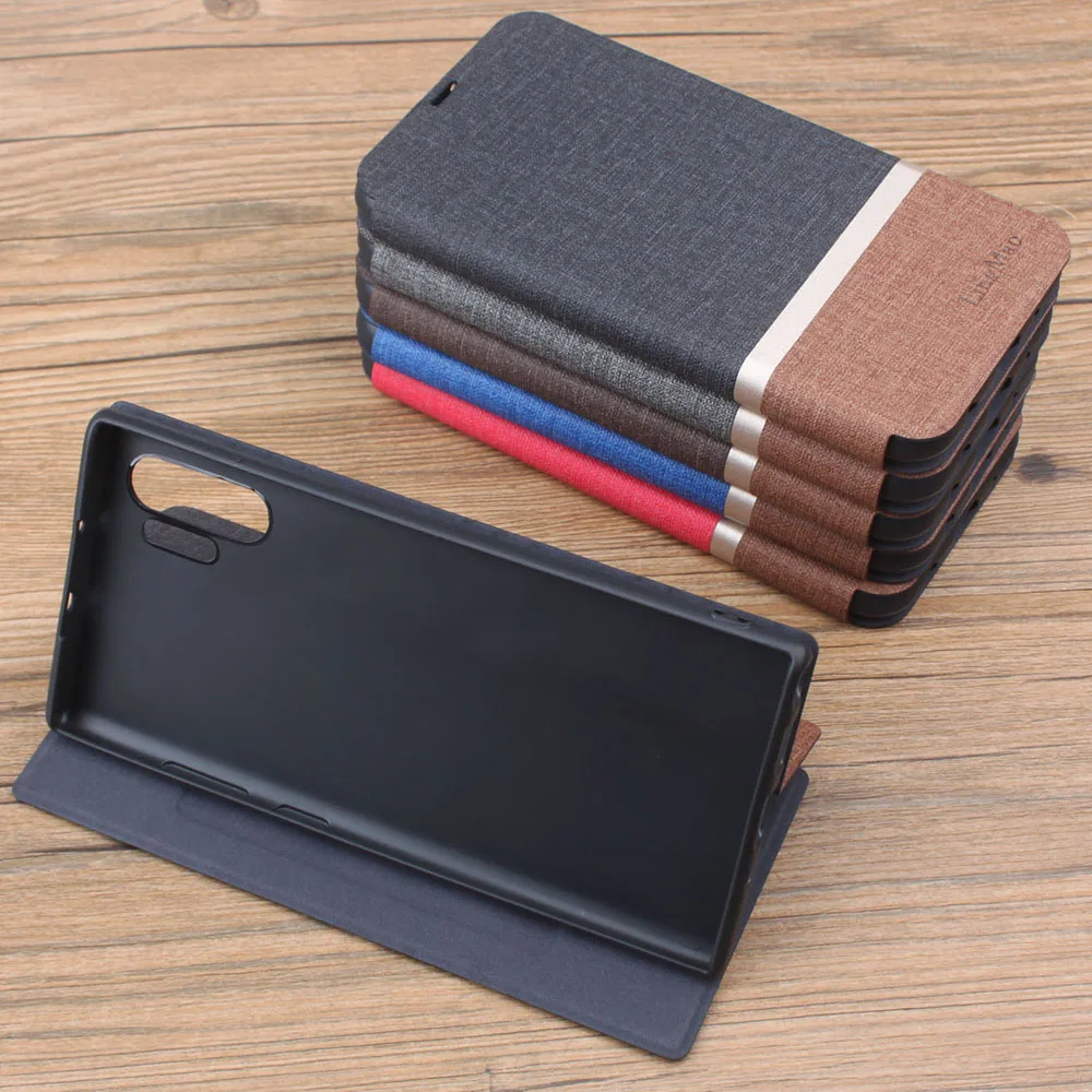 

Fashion PU Leather Case for Samsung Galaxy Note 10 Flip Wallet With Card Slot Cover for Galaxy Note 10 Plus phone bag case funda