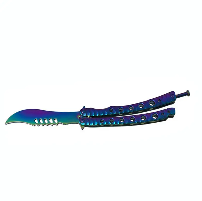 1120 Бабочка в ноже balisong Karambit складной нож Лезвие подарок для мужчин тренировочный нож Практичный Нож не заточенный с отверткой - Цвет: 1120