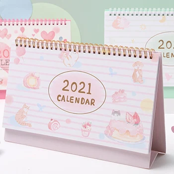 

2021 Desktop Calendar Dual Daily Schedule Table Planner School Office Supplies Full English Gift