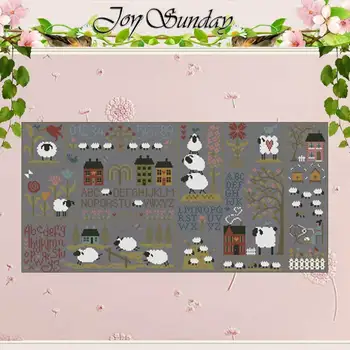 

Sheep story cartoon patterns counted 11CT 14CT DIY Cross Stitch Sets wholesale Cross-stitch Kits Embroidery Needlework