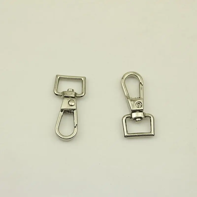30Pcs 10mm Square Ring End Hanger Buckles Lobster Clasp Swivel Trigger Clips Snap Hook for Bags Strap Leather Craft DIY Material