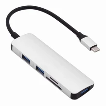 USB+ type C 5в1 концентратор адаптер 3 USB 3,0 SD/TF кард-ридер для Macbook PC S9 Xiaomi