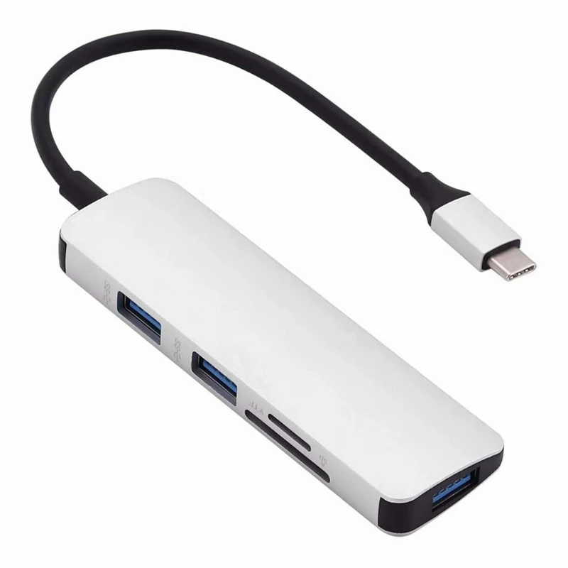 

USB+Type C 5in1 Hub Adapter 3 USB 3.0 SD/TF Card Reader for Macbook PC S9 Xiaomi