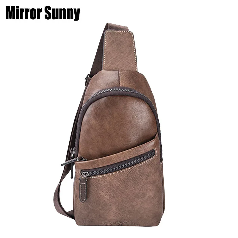 

Original Handmade Leather Chest Bag Retro Top Layer Cowhide Leather Men's Inclined Bag Male Genuine Leather Single Shoulder Bags